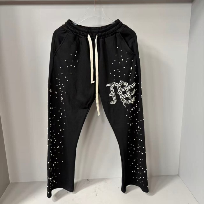 Dot Rhinestone Letter Sports Hoodie & Pants Set 29116537