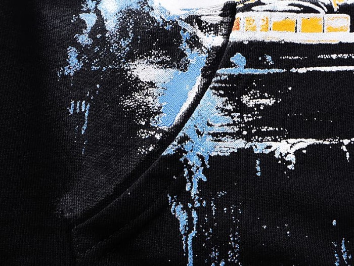 Cloud Piano Double Angel Rhinestone Print Washed Hoodie 29116524