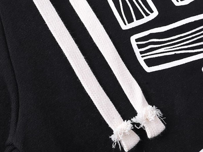 Wood Grain Stacked Letter Print Sweatpants 29116541
