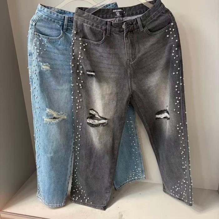 Pearl Diamond Distressed Jeans 2 colors 29116539