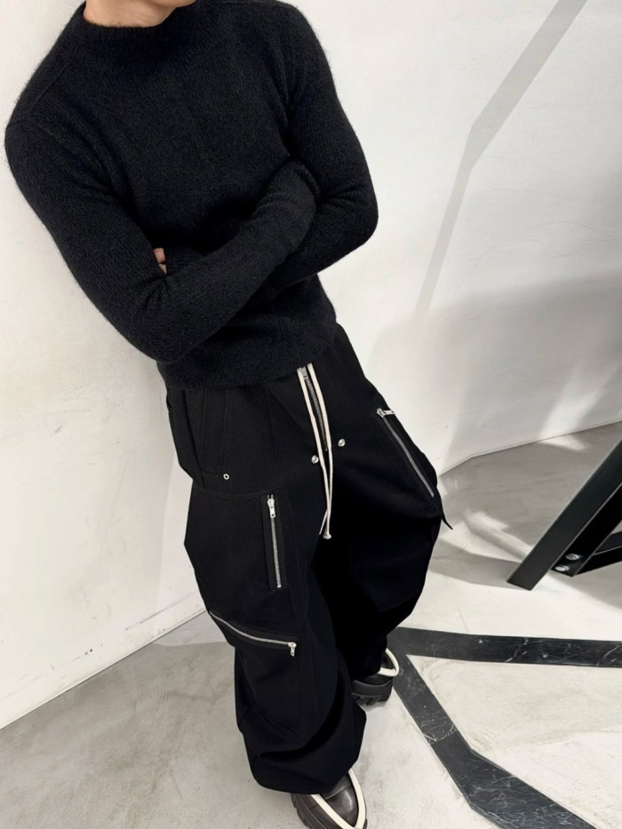 1:1 quality version Zip Pocket Wide-Leg Floor-Length Cargo Long Pants 29143788