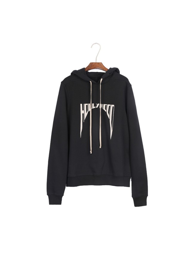 1:1 quality version Hollywood Gothic Letter Print Hoodie 29143783