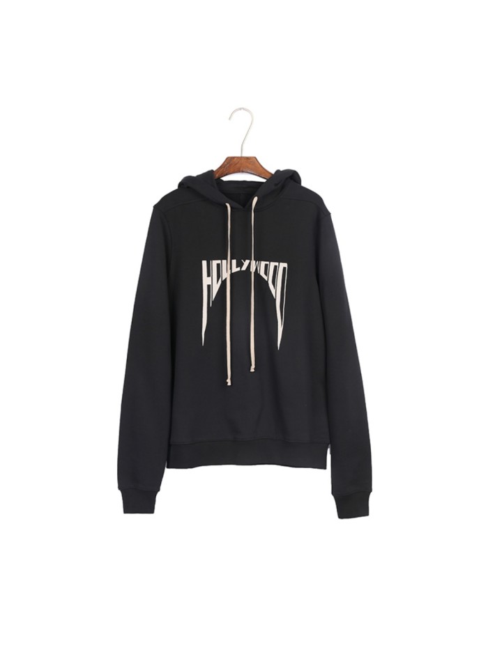 1:1 quality version Hollywood Gothic Letter Print Hoodie 29143783