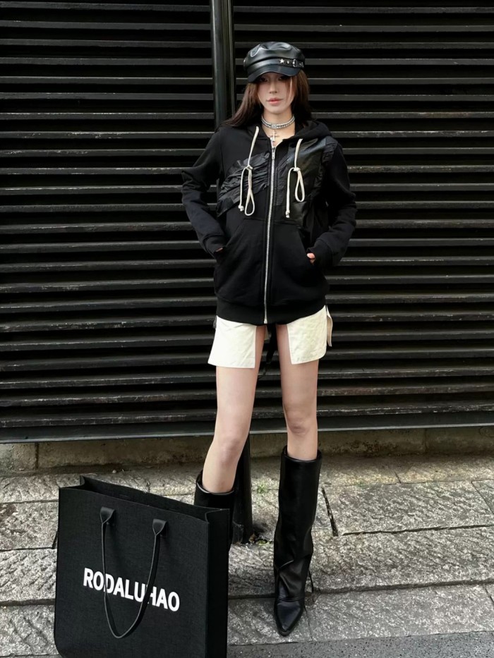 1:1 quality version Deconstructed Pleated Functional Fabric Spliced Zip Hoodie 29143779