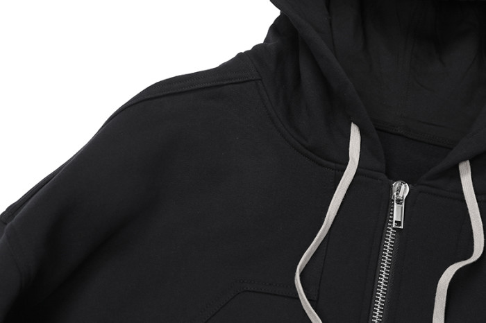 1:1 quality version Deconstructed Panel Solid Color Zip-Up Hoodie 29143784