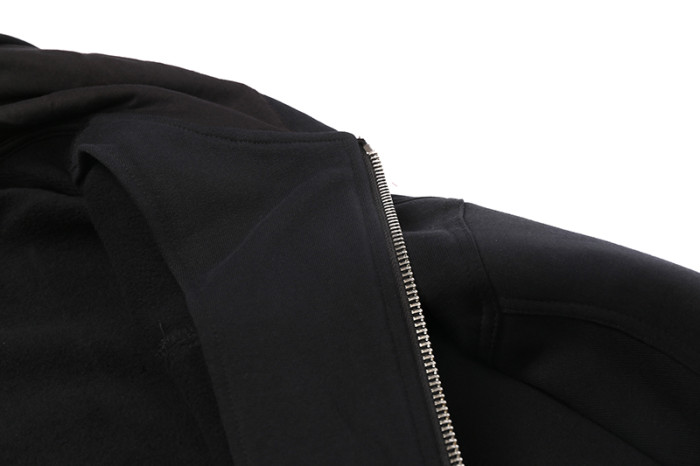 1:1 quality version Deconstructed Panel Solid Color Zip-Up Hoodie 29143784