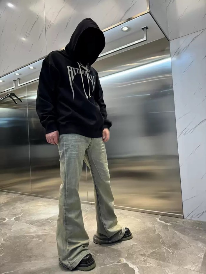 1:1 quality version Hollywood Gothic Letter Print Hoodie 29143783