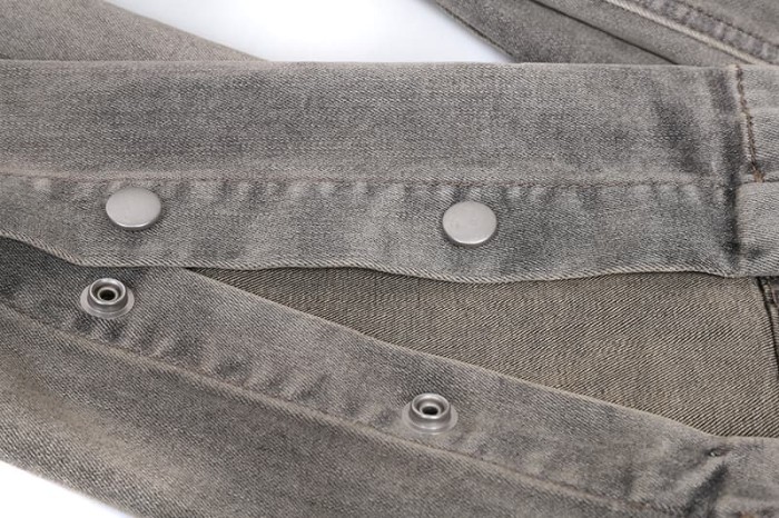 1:1 quality version Washed Gray Vintage Button-Fly Denim Long Pants 29143786