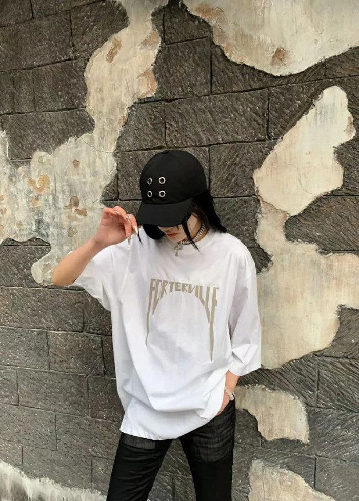 1:1 quality version Irregular Embroidered Letter Tee 3 colors 29143777