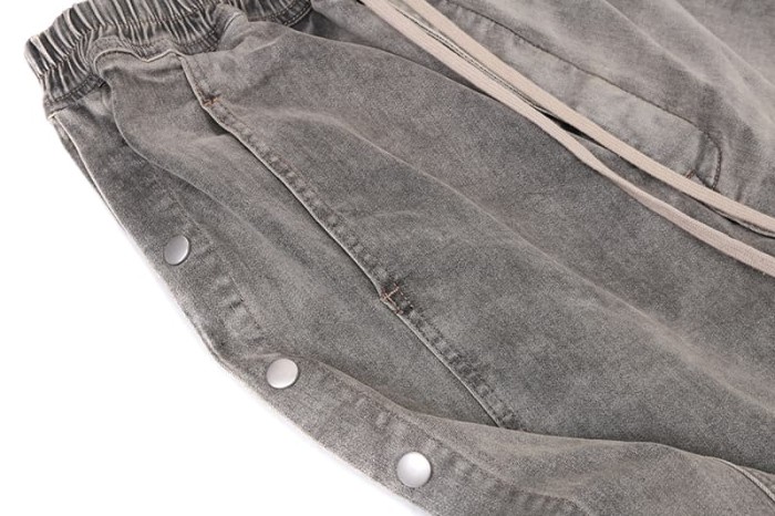 1:1 quality version Washed Gray Vintage Button-Fly Denim Long Pants 29143786