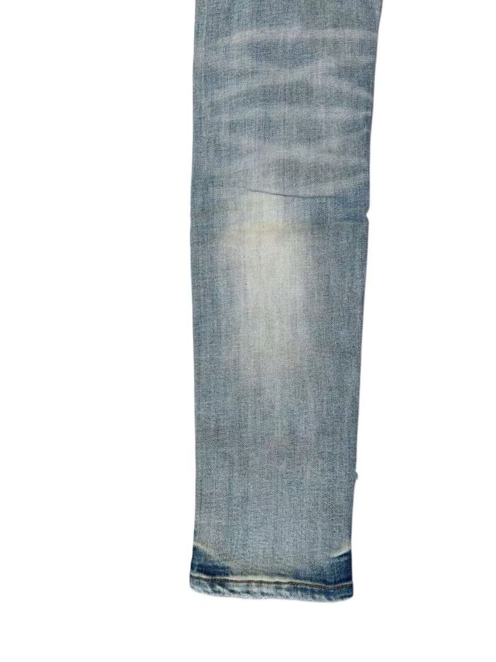 1:1 quality version Distressed Ripped Red Liner Patch Red IRI Embroidery Letter Slim Skinny Denim Jeans 29143923