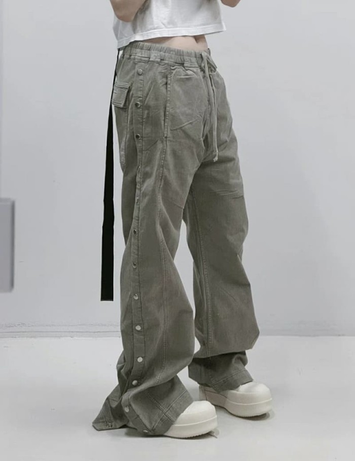 1:1 quality version Washed Gray Vintage Button-Fly Denim Long Pants 29143786