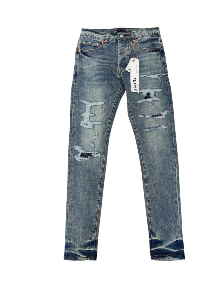 1:1 quality version Wash Grid Rip Black Contrast Liner Slim Skinny Denim Jeans 29143969
