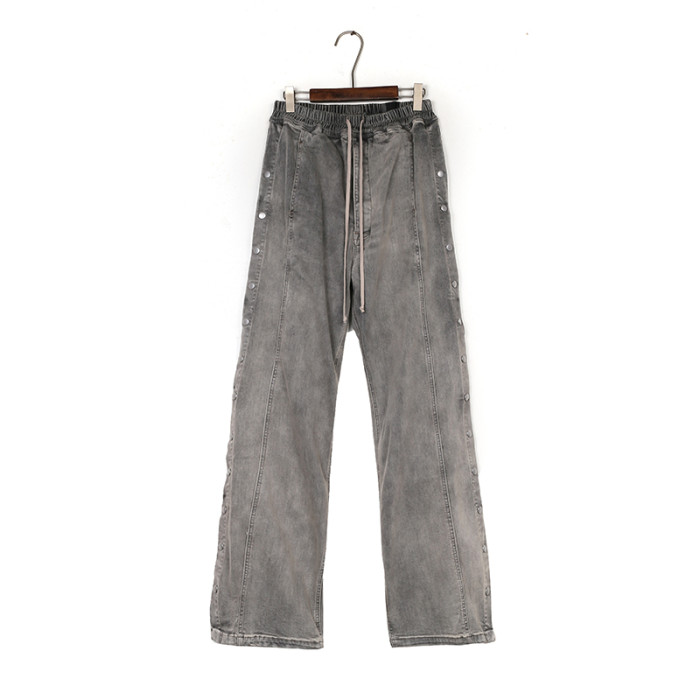 1:1 quality version Washed Gray Vintage Button-Fly Denim Long Pants 29143786
