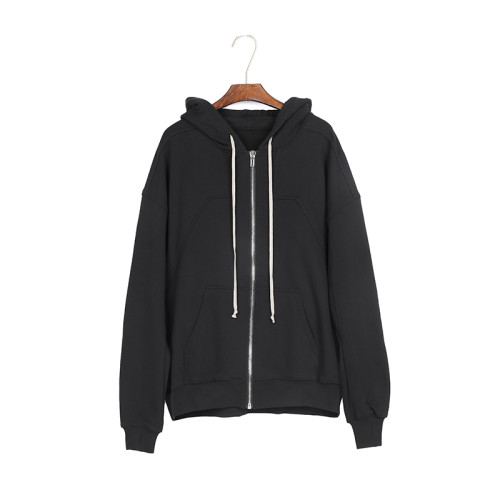 1:1 quality version Deconstructed Panel Solid Color Zip-Up Hoodie 29143784