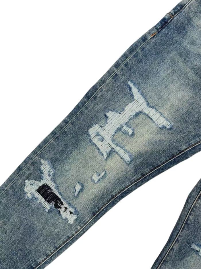 1:1 quality version Wash Grid Rip Black Contrast Liner Slim Skinny Denim Jeans 29143969