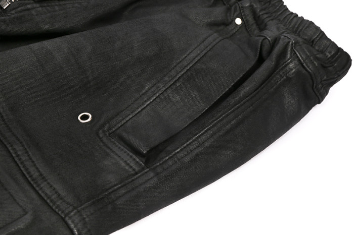 1:1 quality version Coated Wax Brushed Wide-Leg Flare Cargo Pants 29143789