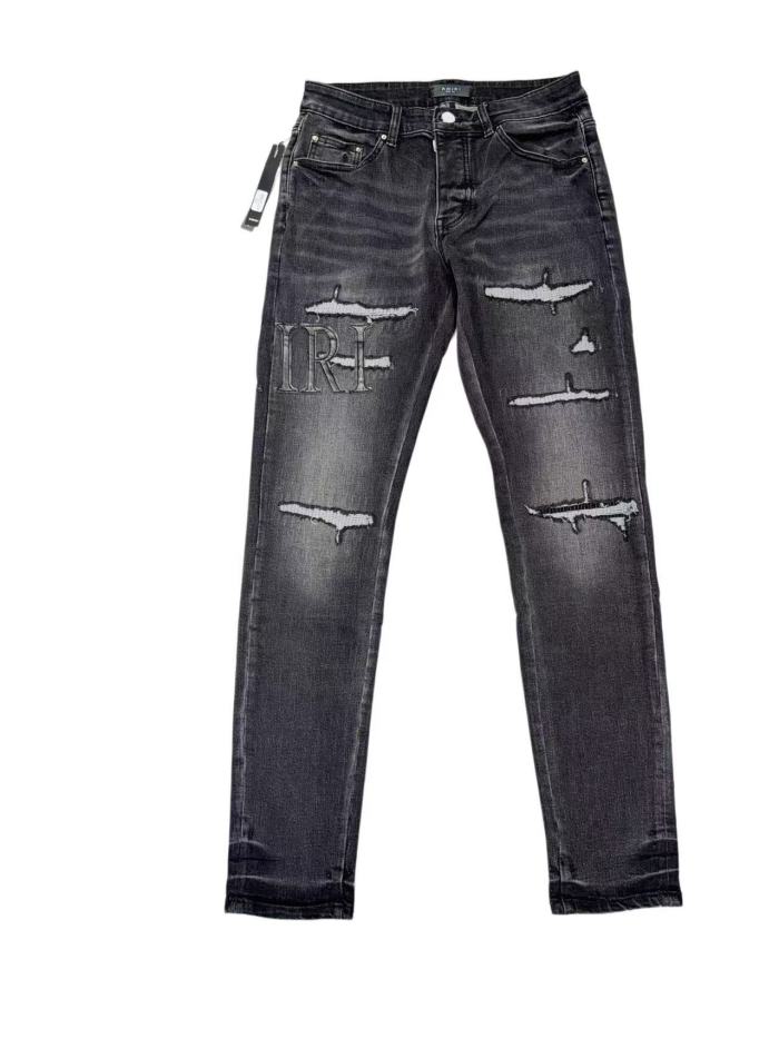 1:1 quality version  Washed Multi Layer Distressed Rip Silver Thread IRI Embroidery Jeans 29143954