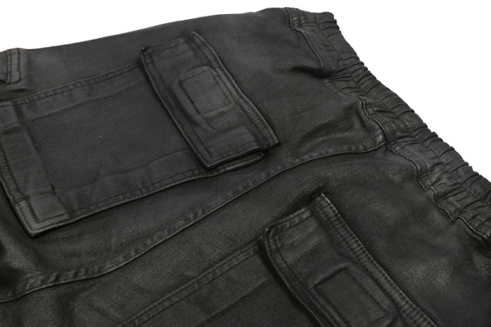 1:1 quality version Coated Wax Brushed Wide-Leg Flare Cargo Pants 29143789