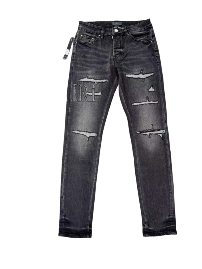 1:1 quality version  Washed Multi Layer Distressed Rip Silver Thread IRI Embroidery Jeans 29143954