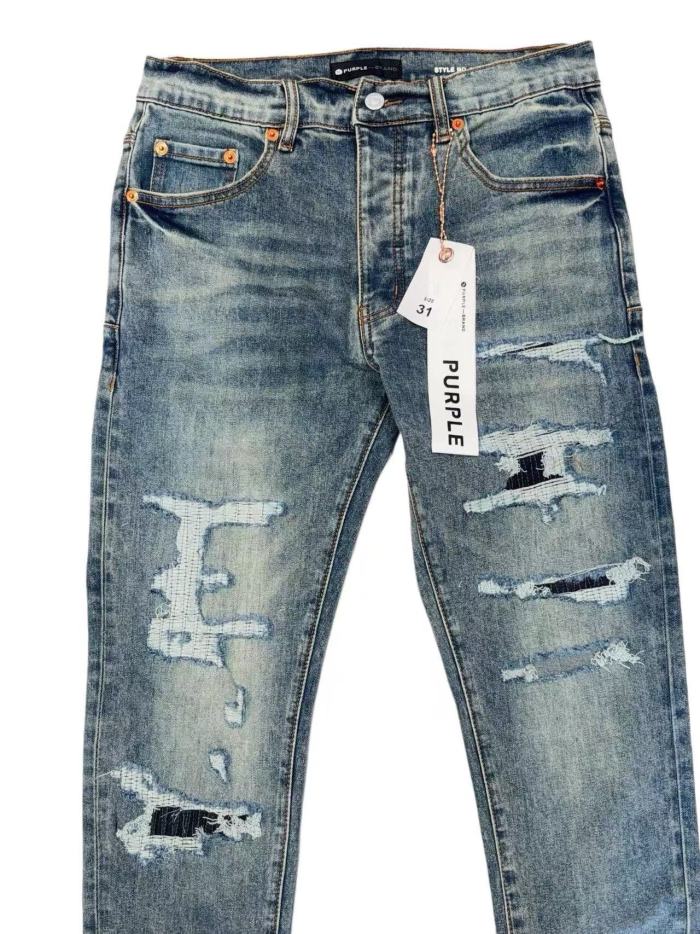 1:1 quality version Wash Grid Rip Black Contrast Liner Slim Skinny Denim Jeans 29143969