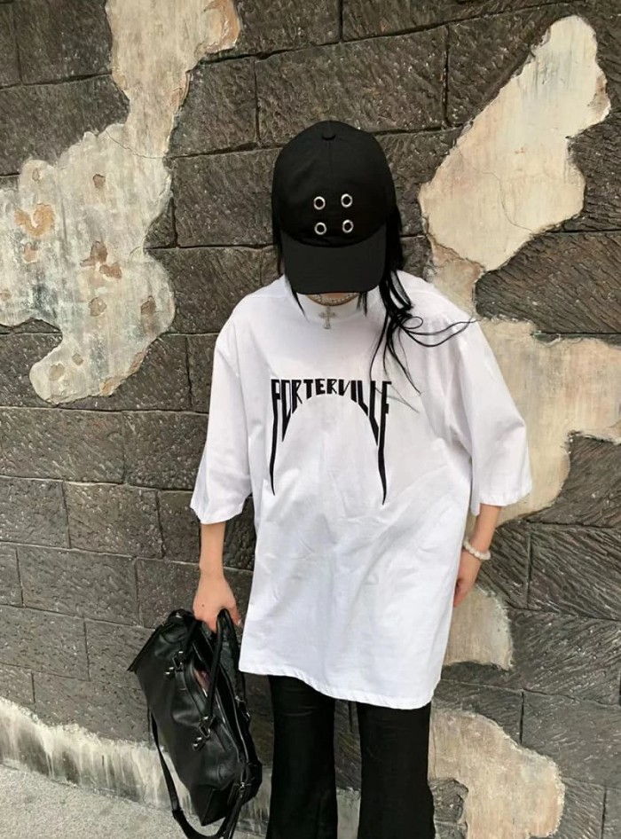 1:1 quality version Irregular Embroidered Letter Tee 3 colors 29143777