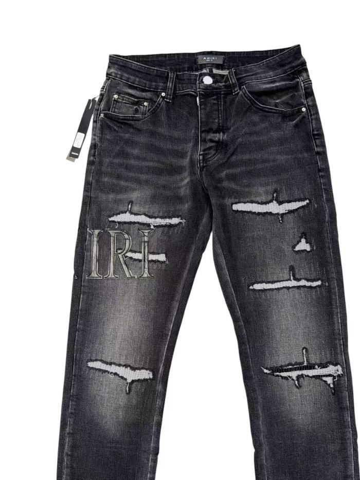 1:1 quality version  Washed Multi Layer Distressed Rip Silver Thread IRI Embroidery Jeans 29143954