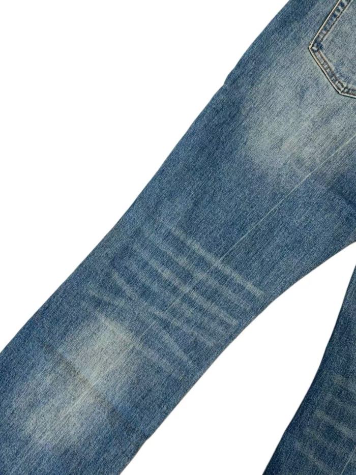 1:1 quality version Premium Vintage Mid Blue Faded Flare Bootcut Jeans 29164297