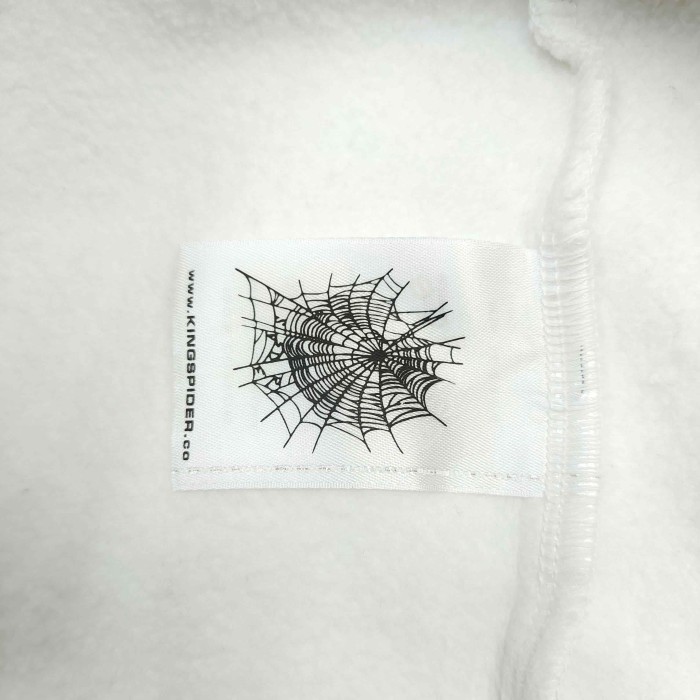 [Big & Tall for weights up to 220 lbs]1:1 quality version Gray White Dip-Dye Spider Web Print Hoodie & Pants Set 29168717