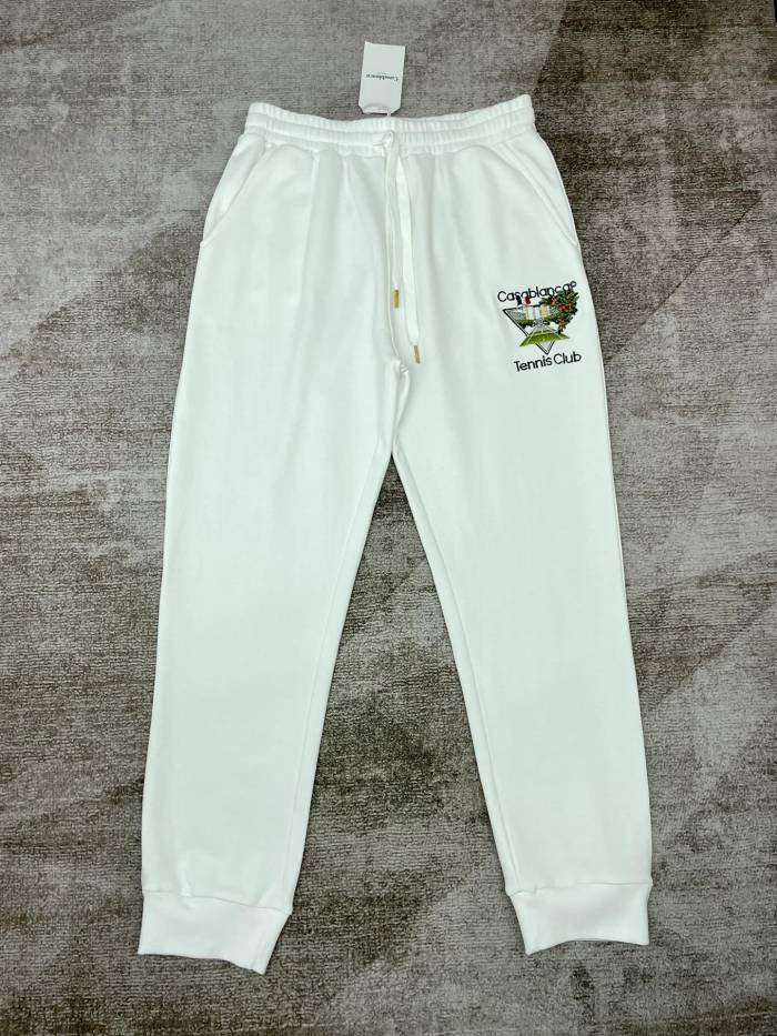 1:1 quality versionFrench Preppy Tennis Style Triangle Villa Landscape Embroidery Hooded &Sweatpants set 29166435