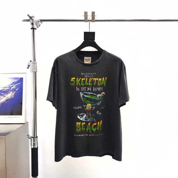 [Big & Tall for weights up to 220 lbs]1:1 quality version Threat Beach Black Print Washed Tee 29166494