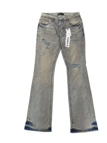 1:1 quality version Vintage Antique Gray Faded Destroyed Ripped Flare Jeans 29164293
