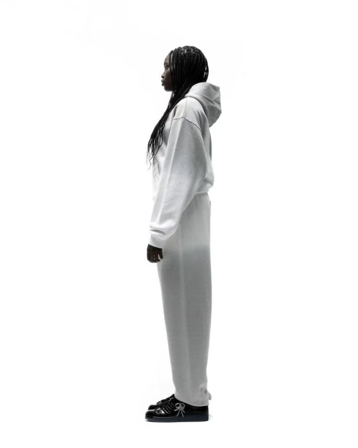 [Big & Tall for weights up to 220 lbs]1:1 quality version Gray White Dip-Dye Spider Web Print Hoodie & Pants Set 29168717