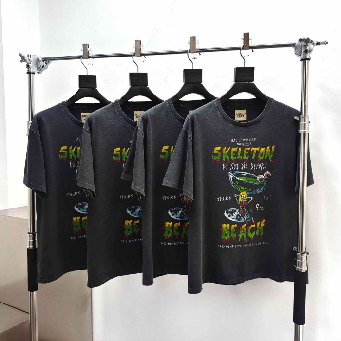 [Big & Tall for weights up to 220 lbs]1:1 quality version Threat Beach Black Print Washed Tee 29166494
