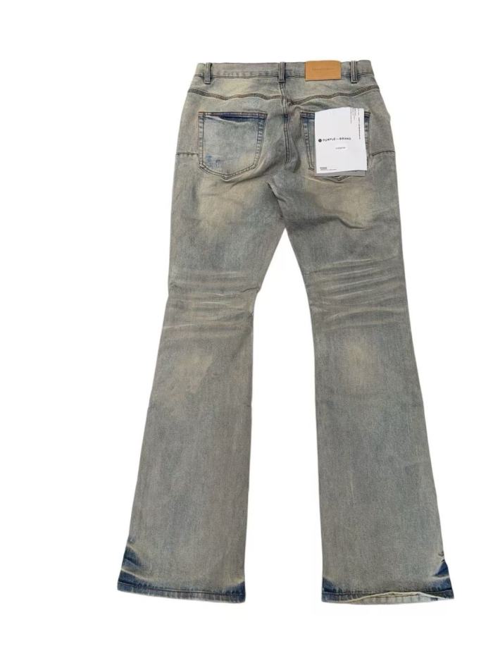 1:1 quality version Vintage Antique Gray Faded Destroyed Ripped Flare Jeans 29164293