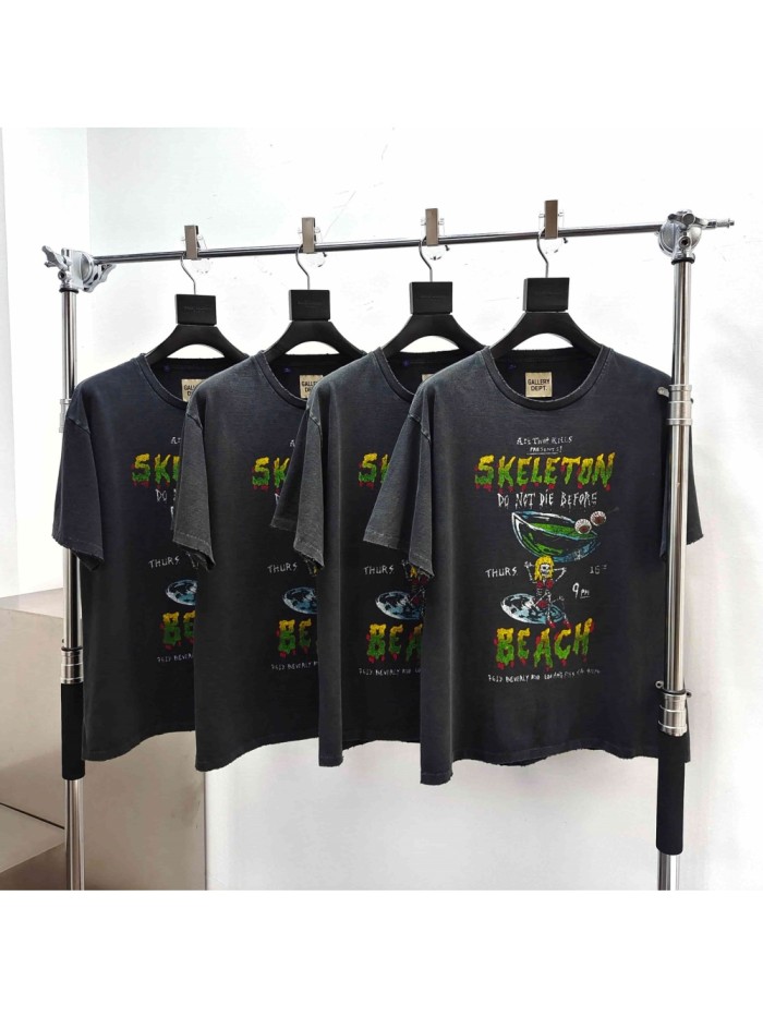 [Big & Tall for weights up to 220 lbs]1:1 quality version Threat Beach Black Print Washed Tee 29166494