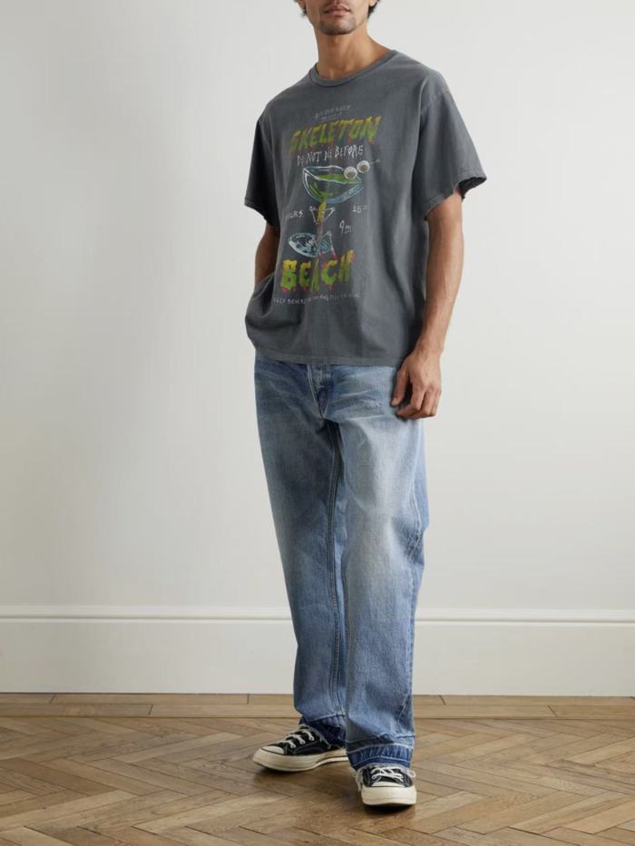 [Big & Tall for weights up to 220 lbs]1:1 quality version Threat Beach Black Print Washed Tee 29166494