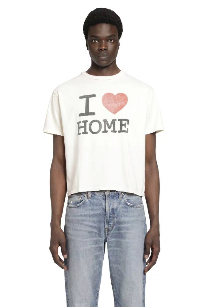 [Big & Tall for weights up to 220 lbs]1:1 quality version I Love Home Beige Print Washed Tee 29166492