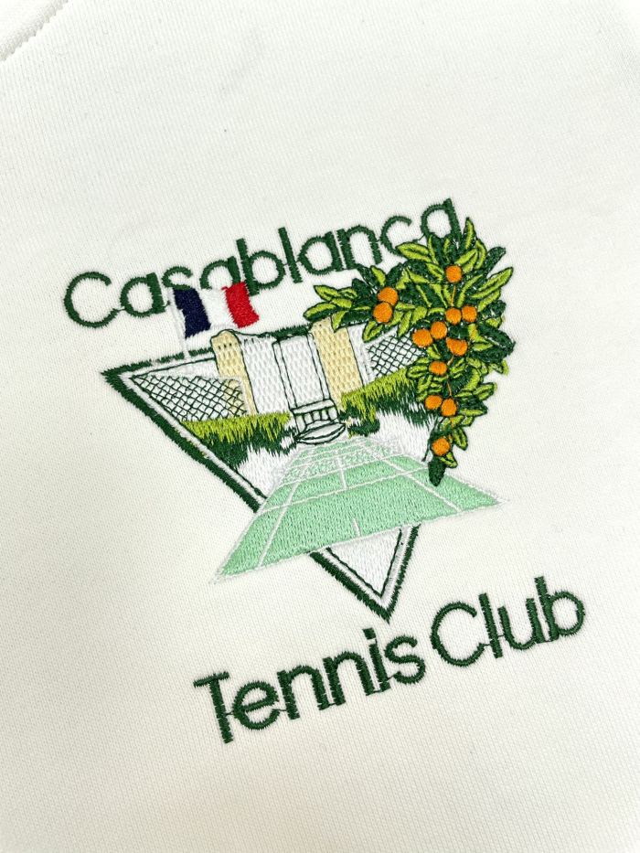 1:1 quality versionFrench Preppy Tennis Style Triangle Villa Landscape Embroidery Hooded &Sweatpants set 29166435