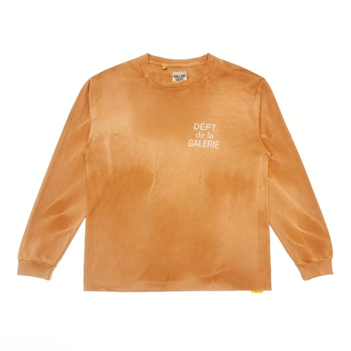 [Big & Tall for weights up to 220 lbs]1:1 quality version Camel Ripple Pattern Long Sleeve T-shirt 29166495