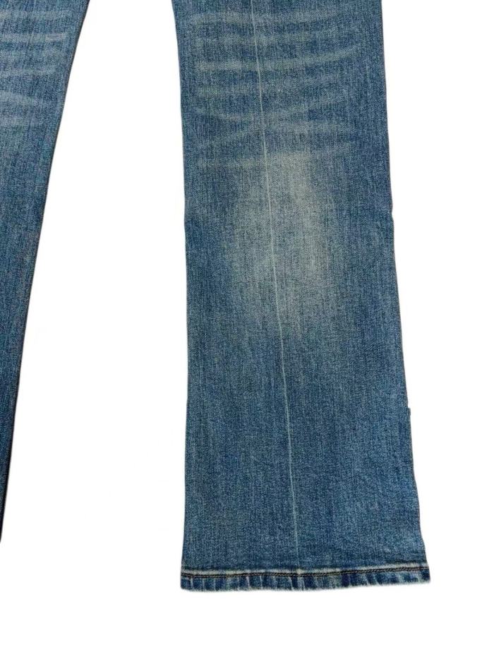 1:1 quality version Premium Vintage Mid Blue Faded Flare Bootcut Jeans 29164297