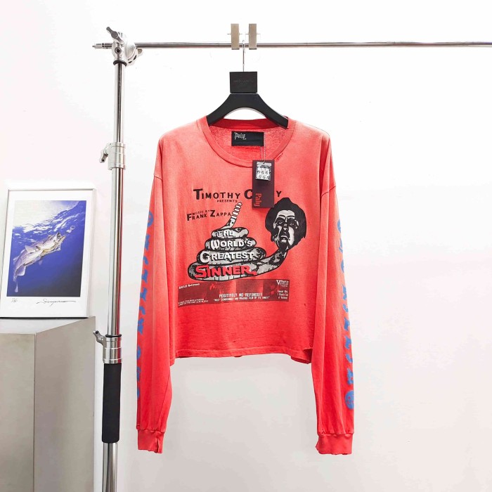 [Big & Tall for weights up to 220 lbs]1:1 quality version East of Eden Print Washed Long Sleeve T-shirt 29166498