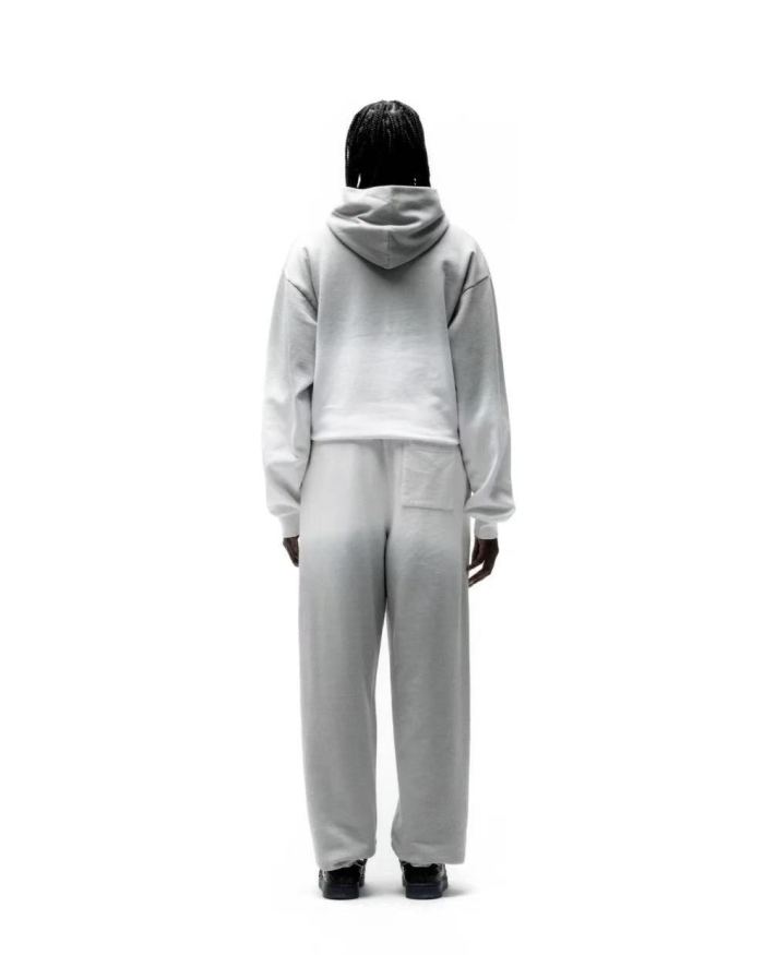 [Big & Tall for weights up to 220 lbs]1:1 quality version Gray White Dip-Dye Spider Web Print Hoodie & Pants Set 29168717