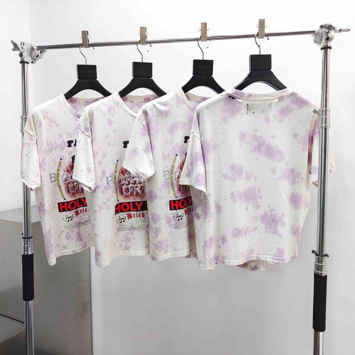 [Big & Tall for weights up to 220 lbs]1:1 quality version Saint Tribe Light Purple Tie-Dye Print Tee 29166497