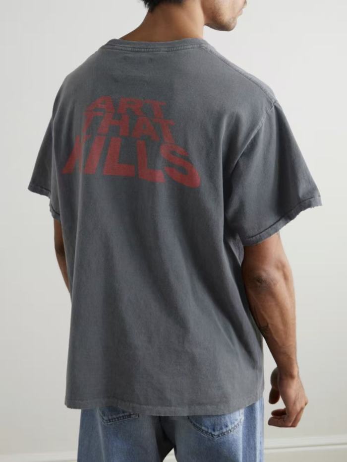 [Big & Tall for weights up to 220 lbs]1:1 quality version Threat Beach Black Print Washed Tee 29166494