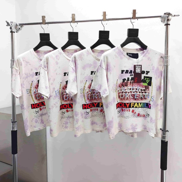 [Big & Tall for weights up to 220 lbs]1:1 quality version Saint Tribe Light Purple Tie-Dye Print Tee 29166497