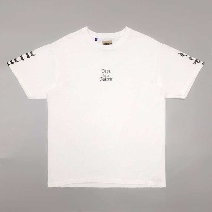 [Big & Tall for weights up to 220 lbs]1:1 quality version Gothic Black Letter White Print Washed Tee 29166493