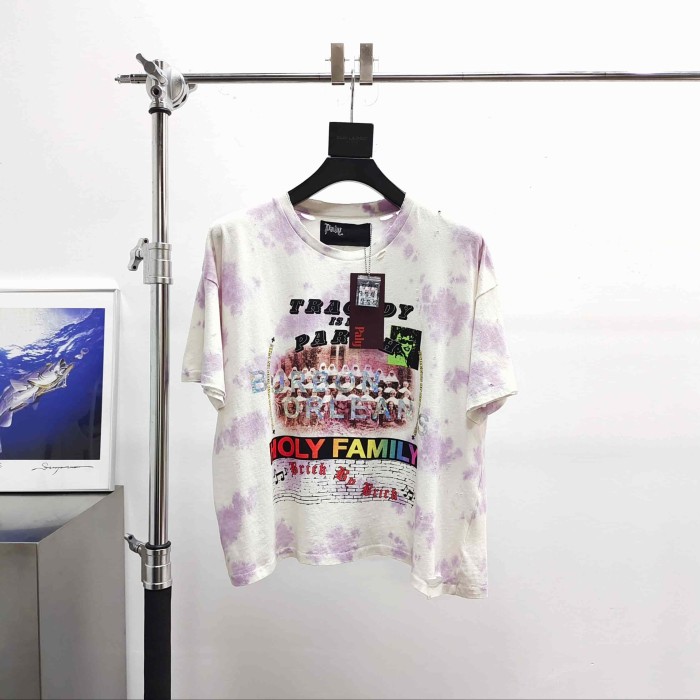 [Big & Tall for weights up to 220 lbs]1:1 quality version Saint Tribe Light Purple Tie-Dye Print Tee 29166497