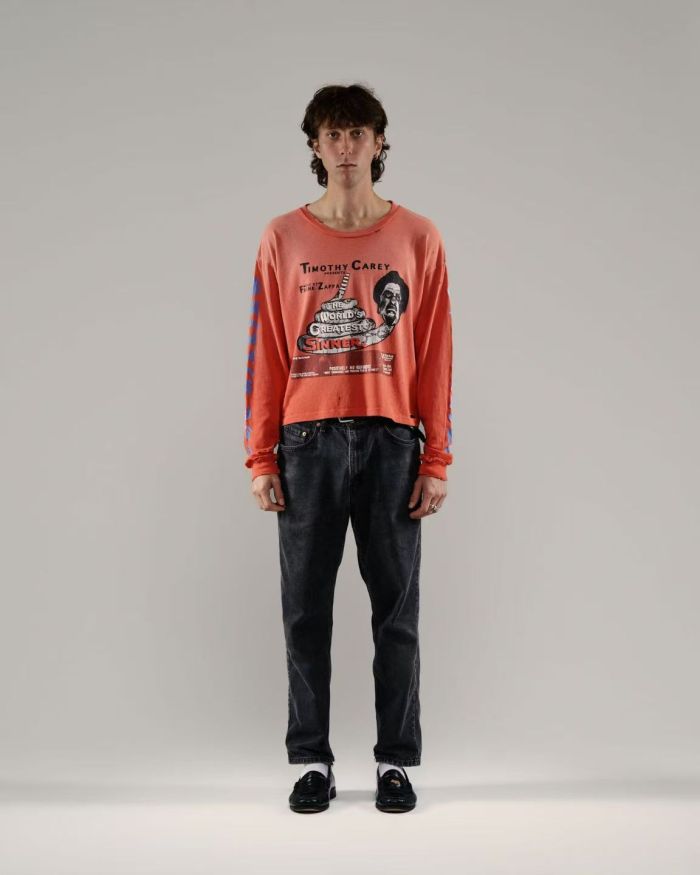 [Big & Tall for weights up to 220 lbs]1:1 quality version East of Eden Print Washed Long Sleeve T-shirt 29166498