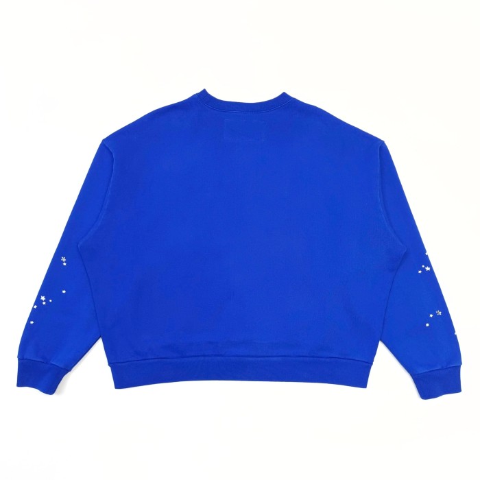 [Big & Tall for weights up to 220 lbs]1:1 quality version Yellow Letter Blue Mesh Print Crew Neck Sweatshirt & Shorts Set 29168715
